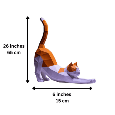 Stretching Cat 3D Paper Model