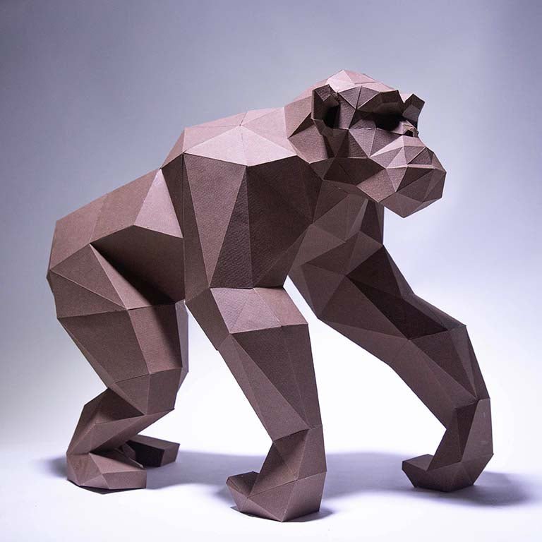 Chimp Craft Chimpanzee Model - Digital PDF Template - PAPERCRAFT WORLD