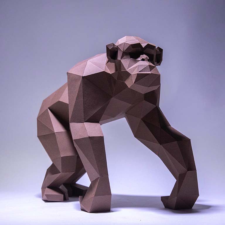 Chimp Craft Chimpanzee Model - Digital PDF Template - PAPERCRAFT WORLD