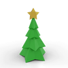 Christmas tree 3D low poly papercraft