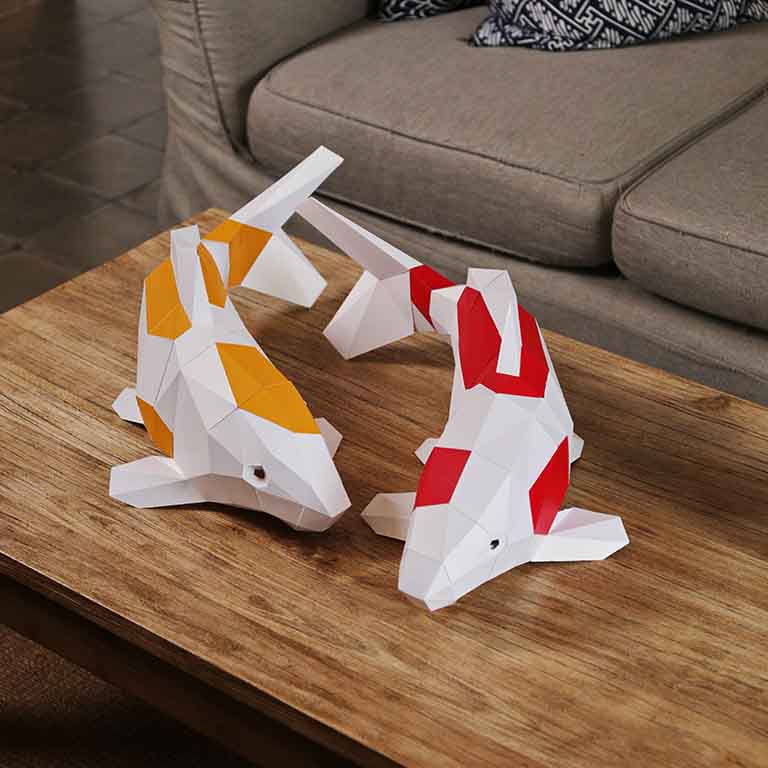Koi Fish - Digital PDF Template - PAPERCRAFT WORLD koi-fish-digital-pdf-template-papercraft-world
