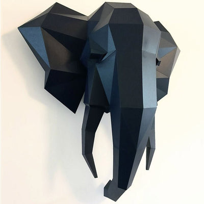 3D Elephant Head Wall Art - PAPERCRAFT WORLD