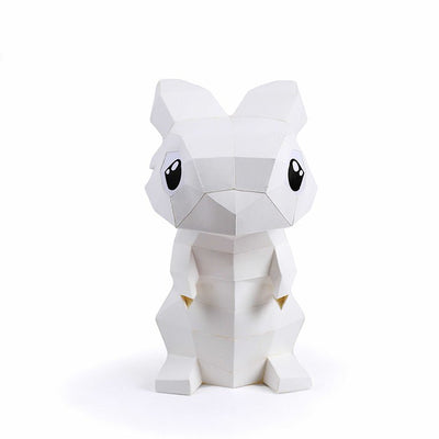Baby Dragon 3D Paper Model - White, Lamp - PAPERCRAFT WORLD