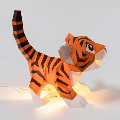 Baby Tiger 3D Paper Model, Lamp - PAPERCRAFT WORLD