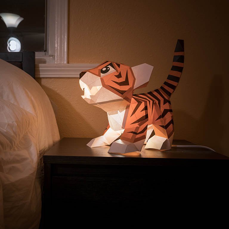 3d-tiger-table-lamp-diy-papercraft-papercraft-world for Free Printable 3d Paper Models 3D Tiger Table Lamp (DIY Papercraft) - PAPERCRAFT WORLD for Free Printable 3d Paper Models
