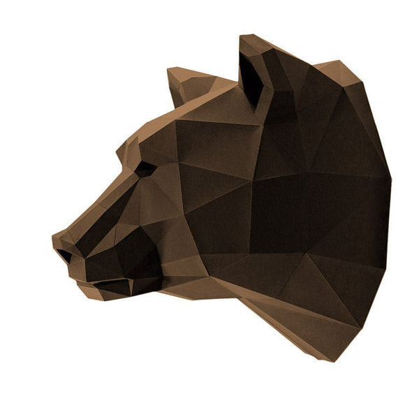 3D Paper Bear Wall Decor | Bear Head Wall Art - PAPERCRAFT WORLD