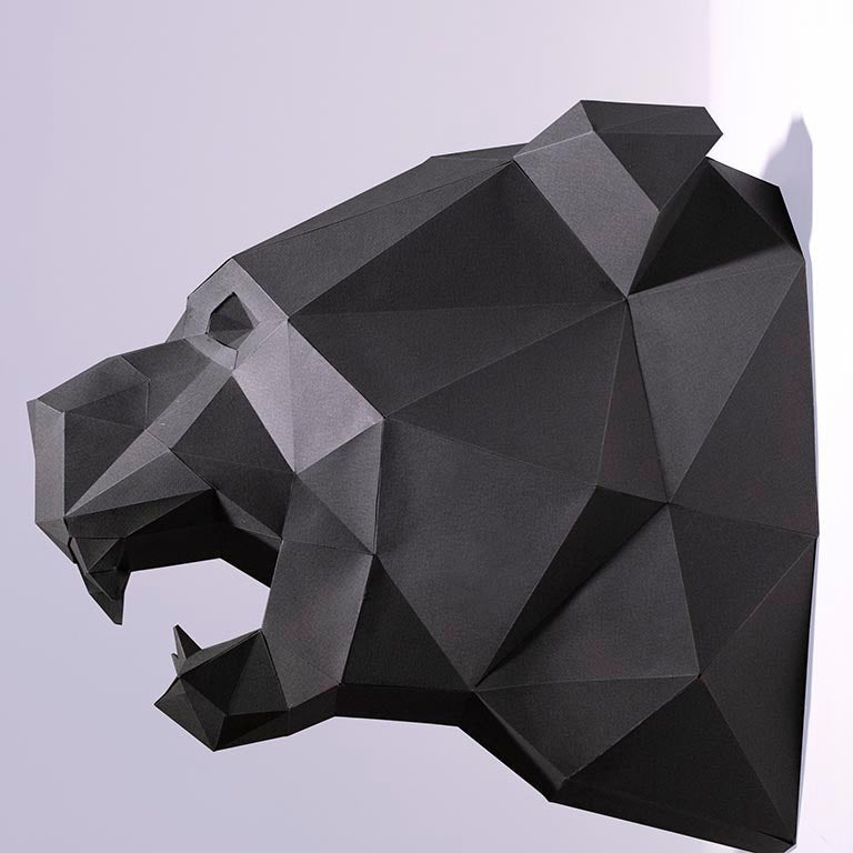 Black Panther Papercraft Wall Art - 3D Model Kit You Can Build ...