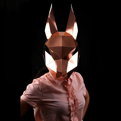 Bunny Rabbit Mask - Rose Gold - PAPERCRAFT WORLD