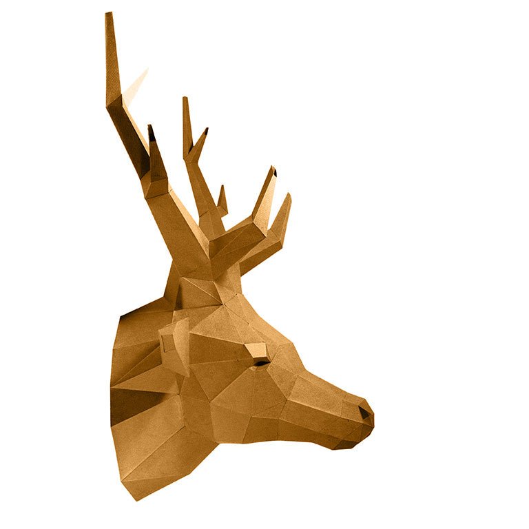 Gold Deer Head Wall Art Deer Head Decor PAPERCRAFT WORLD