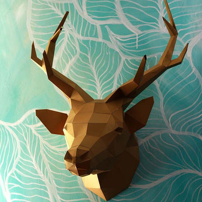 Deer Head Wall Art - GOLD Limited Edition - PAPERCRAFT WORLD
