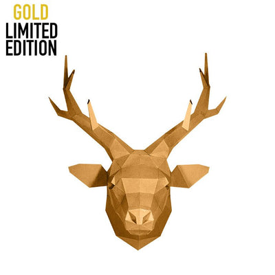 Deer Head Wall Art - GOLD Limited Edition - PAPERCRAFT WORLD