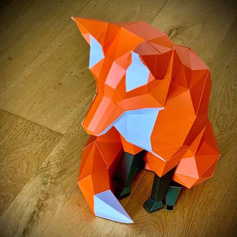 Fox 3D Model - Paper Fox Craft | Papercraft World - PAPERCRAFT WORLD