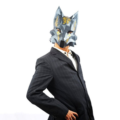 Futuristic Fox Mask - Black - PAPERCRAFT WORLD
