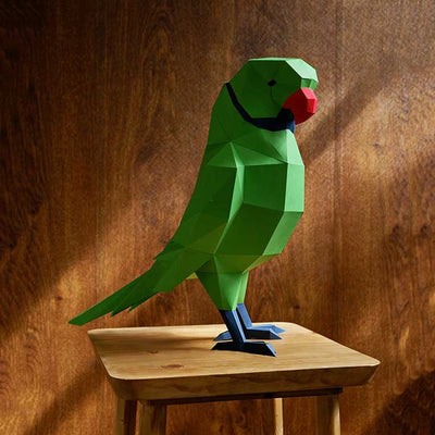 Green Parrot - PAPERCRAFT WORLD