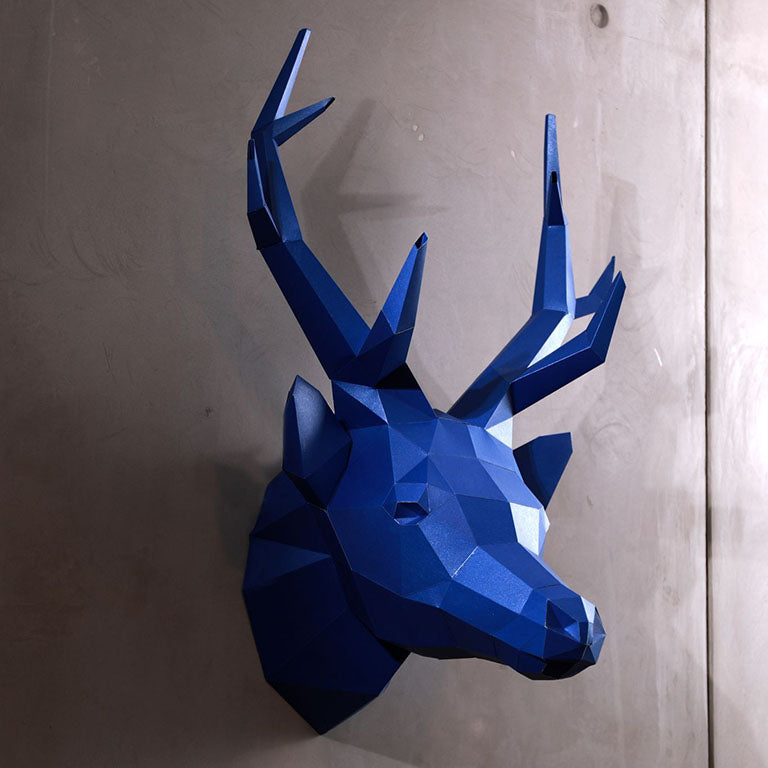 Deer Head Wall Art - Blue Limited Edition