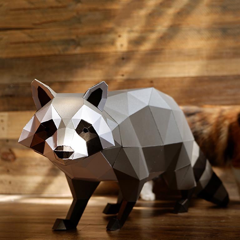 Cardboard Racoon 3D Raccoon Model | Papercraft Raccoon Art - PAPERCRAFT WORLD
