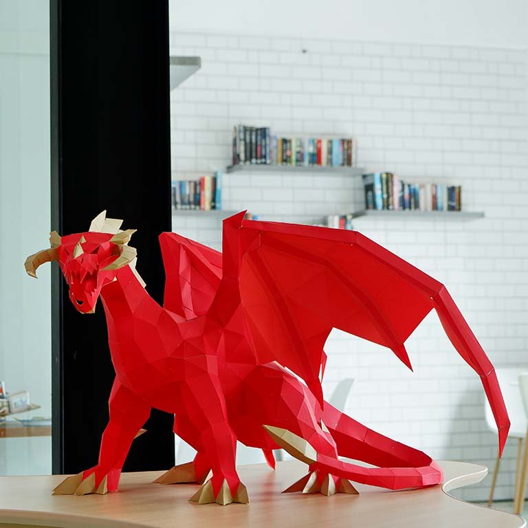 Red Dragon Model | Dragon Art - PAPERCRAFT WORLD