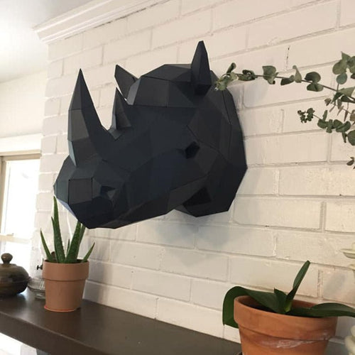 Rhino Head Wall Art - Paper Model - PAPERCRAFT WORLD