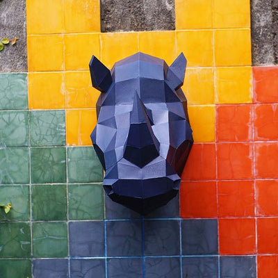 Rhino Head Wall Art - Paper Model - PAPERCRAFT WORLD