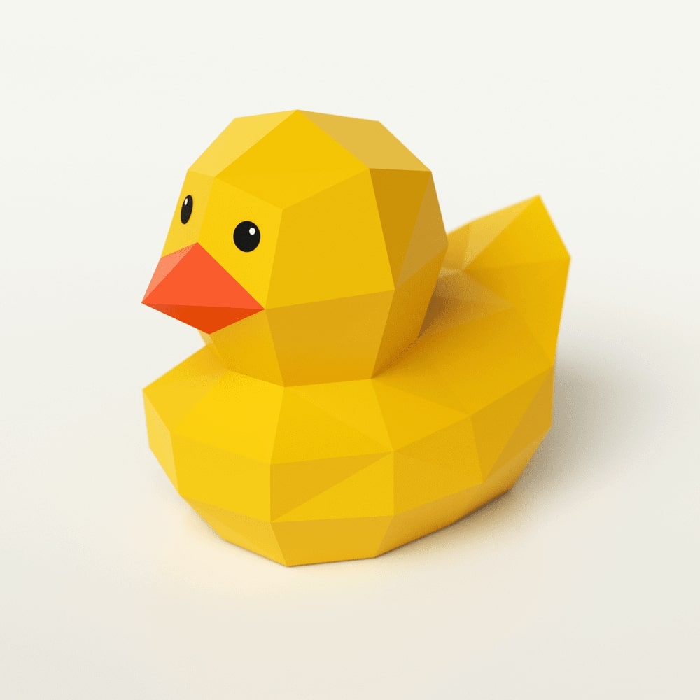 Be the Paper-duck. Not Rubber Duck. Low Poly Sculpture PDF for 