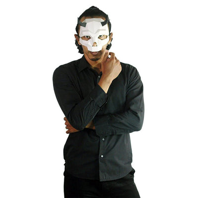 Short Horned Skull Mask - White - PAPERCRAFT WORLD