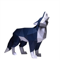 Standing Wolf 3D Model - Wolf Paper Art - PAPERCRAFT WORLD